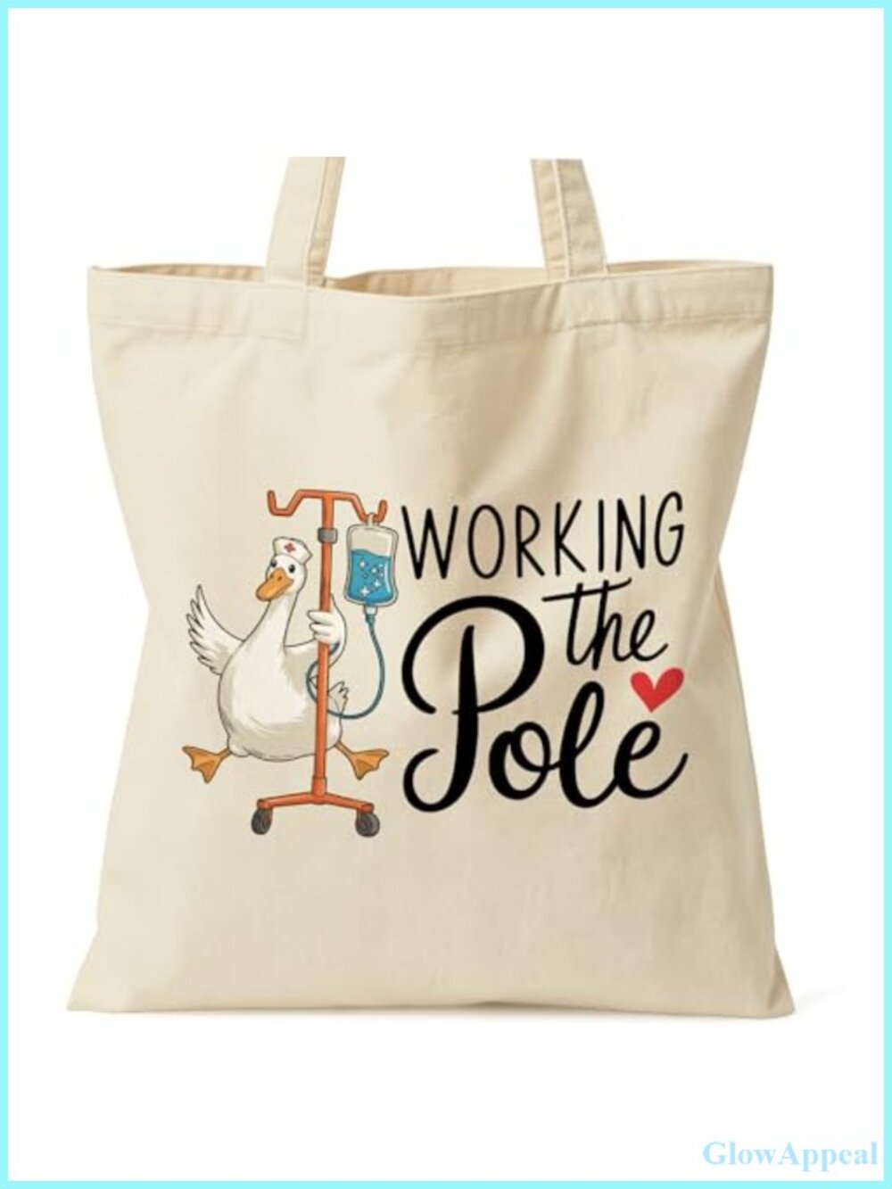 Canvas Tote Bag Nurse Gift Women Shopping Work Travel Inner Pocket